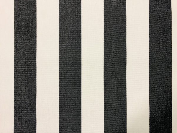 Charcoal Grey & White Striped DRALON Outdoor Fabric Acrylic Teflon Waterproof Upholstery Material For Cushion Gazebo Beach - 63"/160cm Wide - Image 2