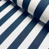 Navy Blue & White Striped DRALON Outdoor Fabric Acrylic Teflon Waterproof Upholstery Material For Cushion Gazebo Beach – 63"/160cm Wide