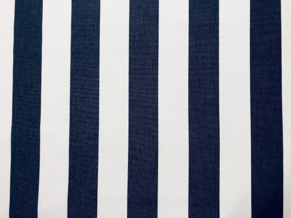 Navy Blue & White Striped DRALON Outdoor Fabric Acrylic Teflon Waterproof Upholstery Material For Cushion Gazebo Beach - 125"/320cm Wide - Image 2