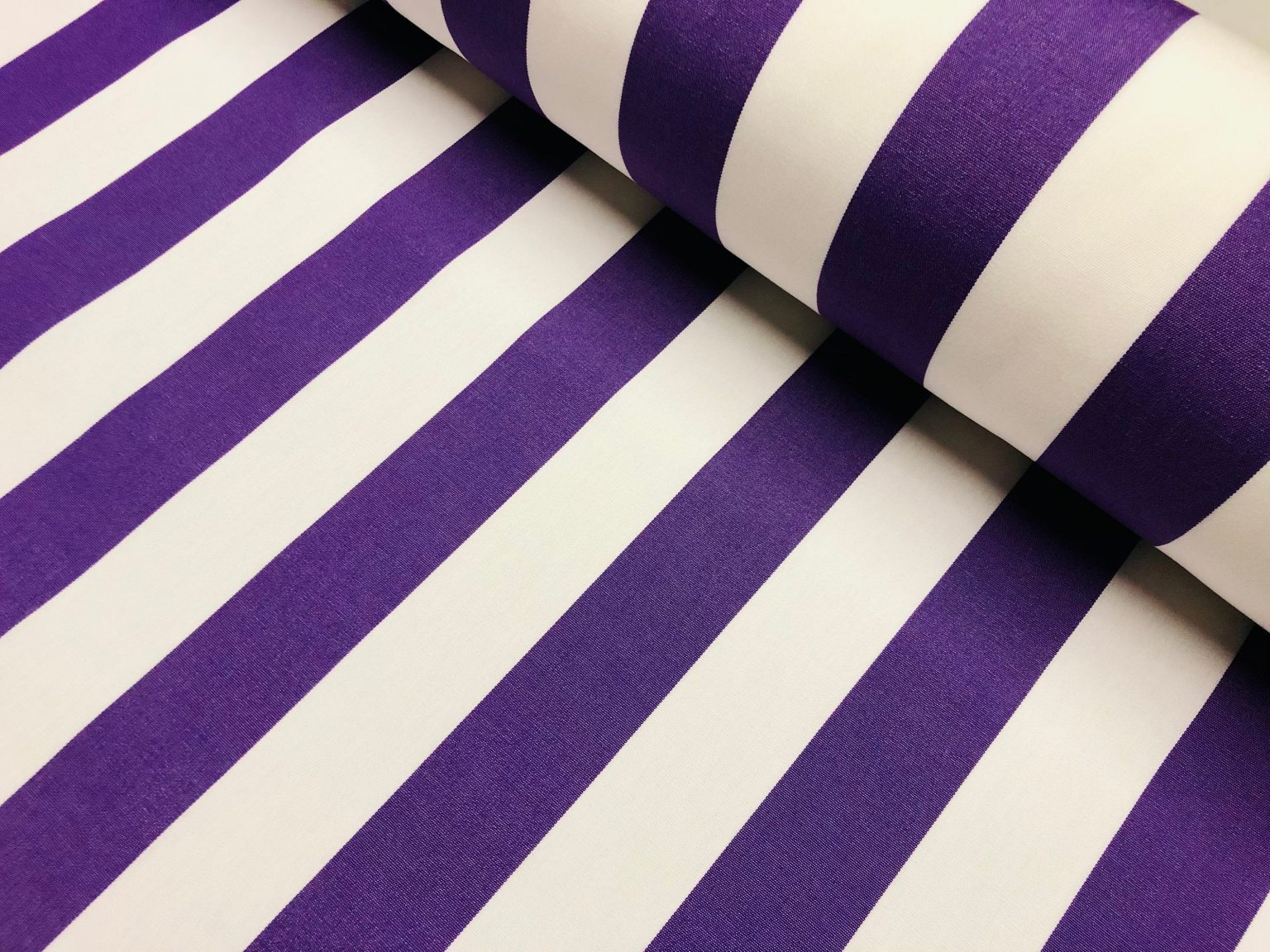 Purple & White Striped DRALON Outdoor Fabric Acrylic Teflon Waterproof