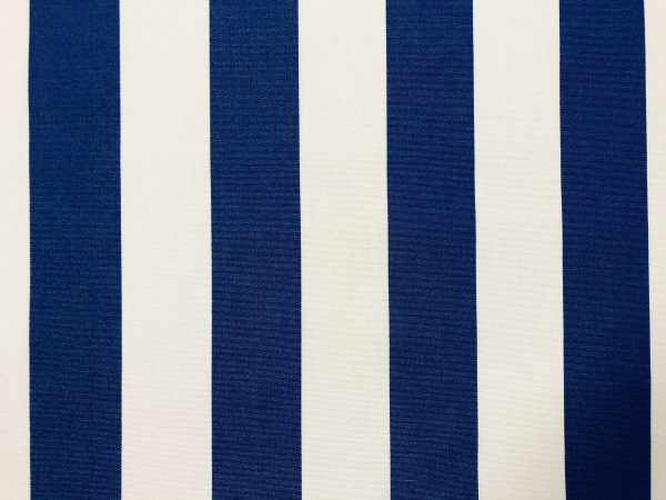 Royal Blue & White Striped DRALON Outdoor Fabric Acrylic Teflon Waterproof Upholstery Material For Cushion Gazebo Beach - 63"/160cm Wide - Image 2