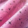 ICE STAR Silk Taffeta fabric nylon material Taffeta Foil Gold Stars – 55"/ 140cm wide – Baby PINK