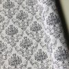 Floral Damask Antique Print Fabric Spanish Tile Baroque Material Vintage Look Upholstery Curtains Dressmaking 55''/140cm wide – Grey & White