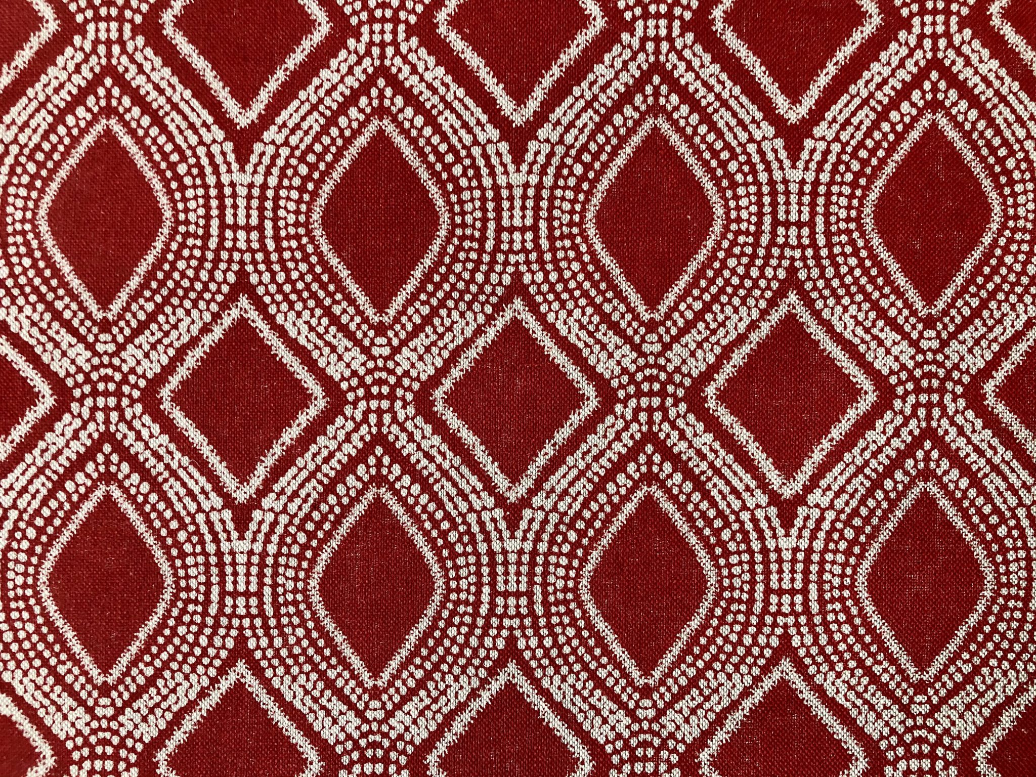 Art Deco Damask Rhombus Diamond Print Fabric Floral Cotton Material for