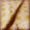 Art Deco Damask Rhombus Diamond Print Fabric Floral Cotton Material for Curtains Upholstery Home Decor 280cm EXTRA wide Ochre Mustard Cream