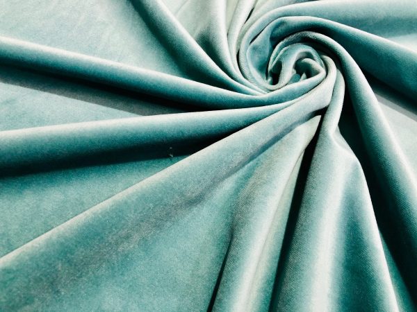 LUX Velvet Fabric Super Soft Strong Velour Material Home Decor Curtains Upholstery Dressmaking – 59"/150 cm Wide – DUCK BLUE