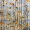 Nautical KNOTS Fabric Curtain Material for Dress Home Decor Curtain Upholstery Wooden Plank Anchor Print – 55"/ 140cm wide