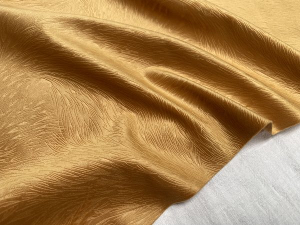 Embossed Velvet Fabric Super Soft Velour Material Home Decor Curtains Upholstery Dressmaking - 59 "/ 150 cm Wide - GOLD MUSTARD - Image 2