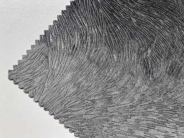 Embossed Velvet Fabric Super Soft Velour Material Home Decor Curtains Upholstery Dressmaking - 59 "/ 150 cm Wide - CHARCOAL GREY - Image 3