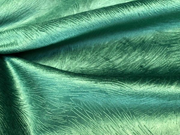 Embossed Velvet Fabric Super Soft Velour Material Home Decor Curtains Upholstery Dressmaking - 59 "/ 150 cm Wide - DARK GREEN - Image 5