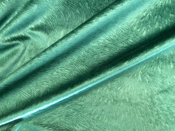 Embossed Velvet Fabric Super Soft Velour Material Home Decor Curtains Upholstery Dressmaking - 59 "/ 150 cm Wide - DARK GREEN - Image 6