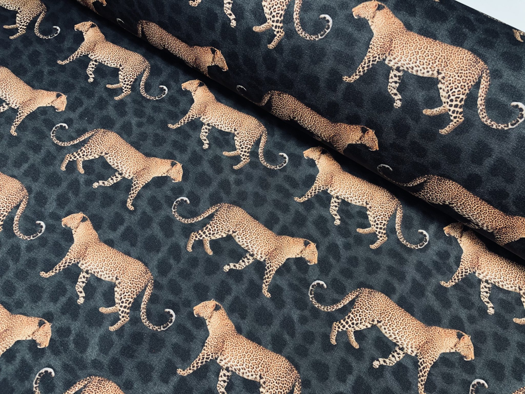 Leopard Parade DRALON Outdoor Fabric Digital Print Acrylic Teflon Waterproof Upholstery Material 