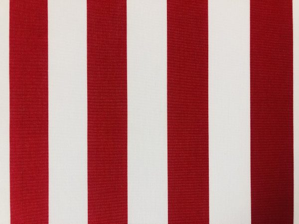 Red & White Striped DRALON Outdoor Fabric Acrylic Teflon Waterproof Upholstery Material For Cushion Gazebo Beach - 63"/160cm Wide - Image 2