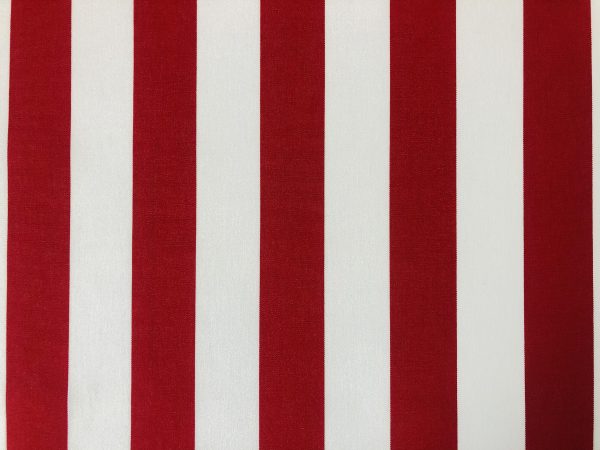 Red & White Striped DRALON Outdoor Fabric Acrylic Teflon Waterproof Upholstery Material For Cushion Gazebo Beach - 125"/320cm Wide - Image 3