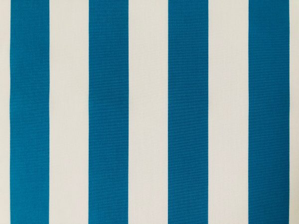 Turquoise & White Striped DRALON Outdoor Fabric Acrylic Teflon Waterproof Upholstery Material For Cushion Gazebo Beach - 63"/160cm Wide - Image 2