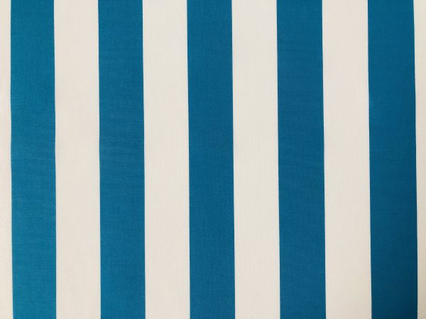 Turquoise & White Striped DRALON Outdoor Fabric Acrylic Teflon Waterproof Upholstery Material For Cushion Gazebo Beach - 125"/320cm Wide - Image 2