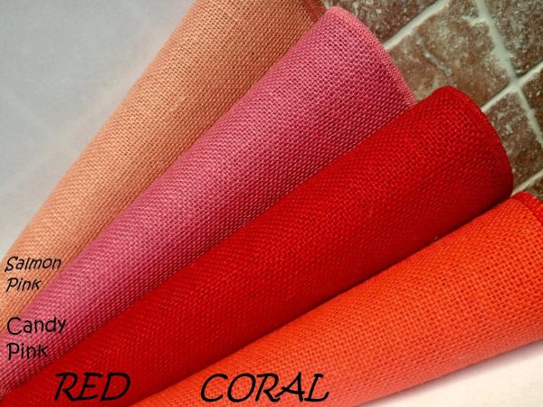 CANDY PINK Rustic Burlap Jute Runners For Events, Weddings, Home - Jute Hessian Table Runner - 12'' or 30cm wide - Image 2
