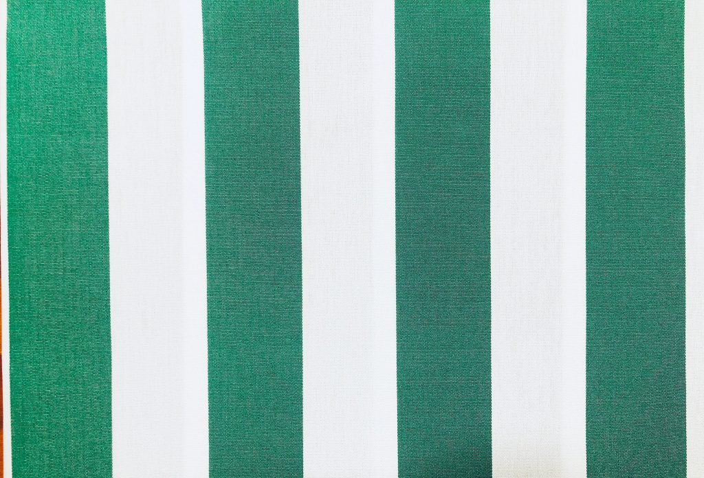 Emerald Green & White Striped DRALON Outdoor Fabric Acrylic Teflon ...