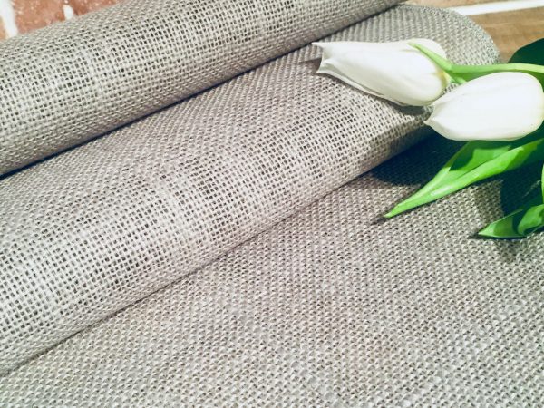 GREY Dyed HESSIAN 100% JUTE Fabric Sacking Material – 10oz Fine Natural Burlap for Wedding, Table Runner, Curtains – 150cm or 59" Wide