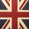 LARGE Union Jack Flag Retro Linen Look Heavy Jacquard Gobelin Upholstery Cotton Bag Cushion Panel Fabric UK Banner 70 X 49 cm or 27'' x 19''