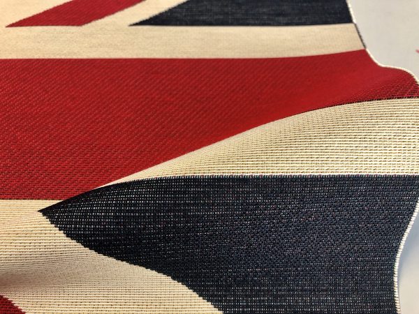 MEDIUM Union Jack Flag Retro Linen Look Heavy Jacquard Gobelin Upholstery Cotton Bag Cushion Panel Fabric UK Banner 70x47cm or 27''x18'' - Image 5