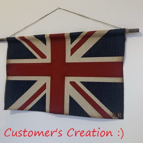 MEDIUM Union Jack Flag Retro Linen Look Heavy Jacquard Gobelin Upholstery Cotton Bag Cushion Panel Fabric UK Banner 70x47cm or 27''x18'' - Image 6