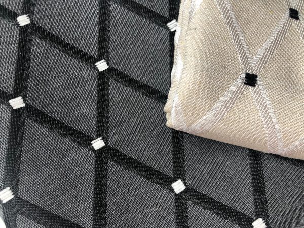 Linen Look NATURAL Embroidered Rhombus Culla Fabric Furnishing Curtain Upholstery Dressmaking Cotton Lurex Material 55"/140cm Wide Canvas - Image 8