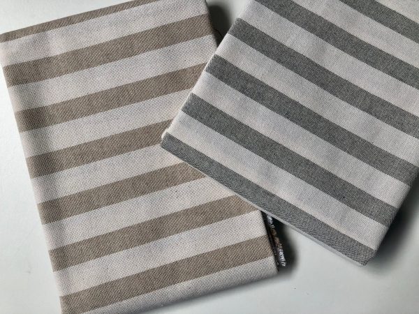 Linen Look White STRIPES Culla Fabric Furnishing Curtain Upholstery Dressmaking Cotton Material 55″/140cm Wide Canvas - NATURAL - Image 6