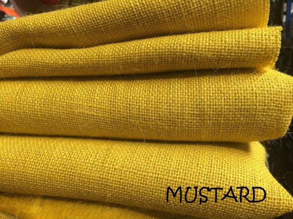 MUSTARD Dyed HESSIAN 100% JUTE Fabric Sacking Material - 10oz Fine Natural Burlap for Wedding, Table Runner, Curtains - 150cm or 59" Wide - Image 2