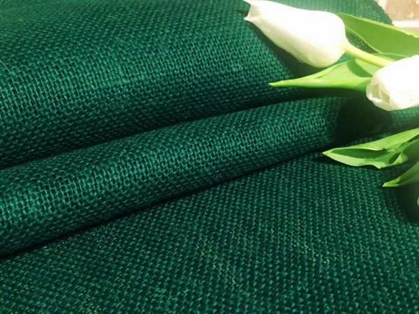 PETROL Green Dyed HESSIAN 100% JUTE Fabric Sacking Material 10oz Fine Natural Burlap for Wedding, Table Runner, Curtains – 150cm or 59" Wide