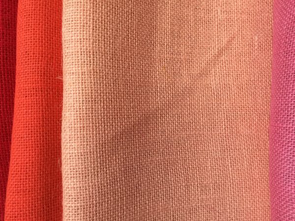 SALMON Pink Dyed HESSIAN 100% JUTE Fabric Sacking Material 10oz Fine Natural Burlap for Wedding, Table Runner, Curtains - 150cm or 59" Wide - Image 2
