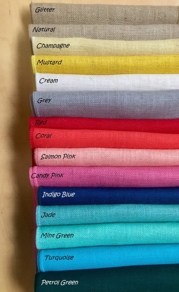 SALMON Pink Dyed HESSIAN 100% JUTE Fabric Sacking Material 10oz Fine Natural Burlap for Wedding, Table Runner, Curtains - 150cm or 59" Wide - Image 4