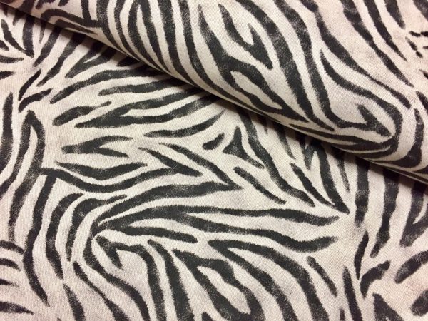 Zebra Black Stripes Print Designer Linen Look Cotton Fabric Furnishing Curtain Upholstery Dressmaking Material 110"/280cm EXTRA Wide - Image 3