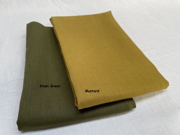Pure Plain Soft Linen Fabric Material -  100% Linen for Home Decor, Curtains, Clothes - 140cm wide - Plain Mustard Yellow - Image 4