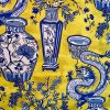 BLUE Chinese Dragon Fabric Asian Porcelain Motif Material Home Decor Curtain Upholstery 140cm or 55" wide – Mustard & Blue