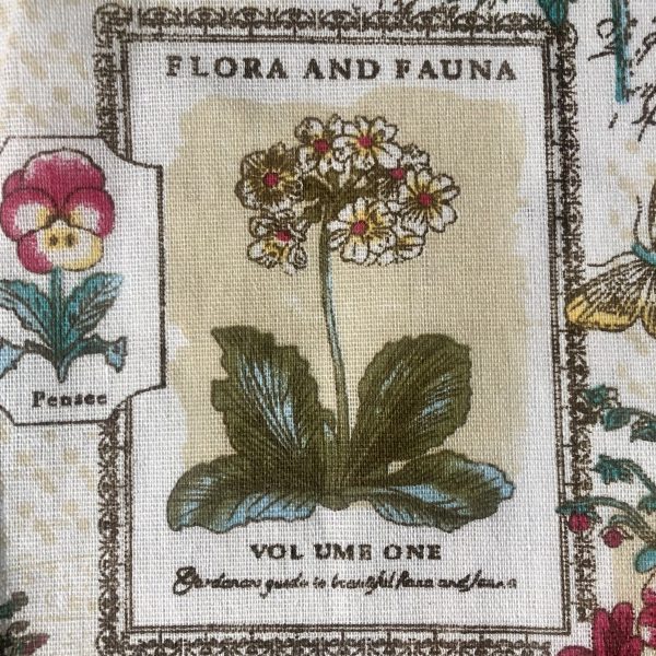 Botanic Garden Cotton Linen Blend Fabric Natural Vintage Look Floral Printed Material Home Decor Curtain Upholstery- 59"/150cm Wide Canvas - Image 2