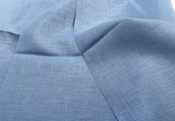 Pure Plain Soft Linen Fabric Material - 100% Linens Textile for Home Decor, Curtains, Clothes - 140cm wide - Plain DENIM BLUE - Image 4
