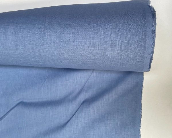 Pure Plain Soft Linen Fabric Material - 100% Linens Textile for Home Decor, Curtains, Clothes - 140cm wide - Plain DENIM BLUE - Image 3