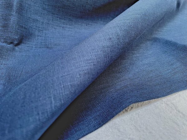 Pure Plain Soft Linen Fabric Material -  100% Linen for Home Decor, Curtains, Clothes - 140cm wide - Plain Navy Blue - Image 5