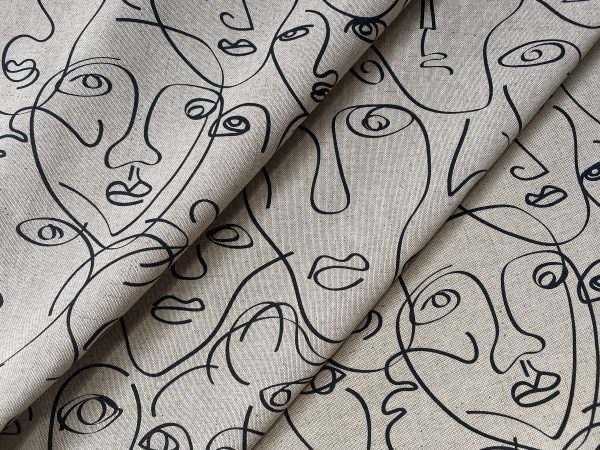 Picasso Faces Digitally Printed Fabric Furnishing Curtain Upholstery Dressmaking Cotton Material 55"/140cm Wide Canvas - Image 2