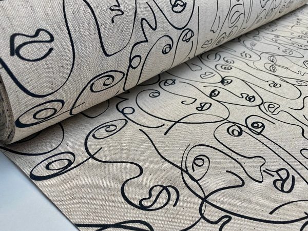 Picasso Faces Digitally Printed Fabric Furnishing Curtain Upholstery Dressmaking Cotton Material 55"/140cm Wide Canvas - Image 4