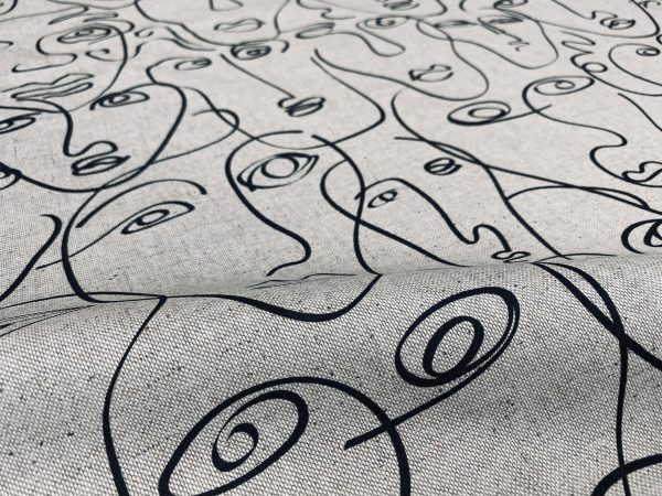 Picasso Faces Digitally Printed Fabric Furnishing Curtain Upholstery Dressmaking Cotton Material 55"/140cm Wide Canvas - Image 5