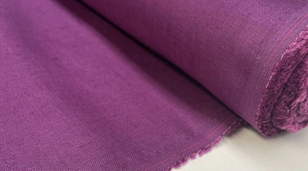 Pure Plain Soft Linen Fabric Material -  100% Linens Textile for Home Decor, Curtains, Clothes - 140cm wide - Plain PURPLE - Image 4