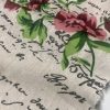 Red Peony Love Letter Cotton Linen Blend Fabric Natural Vintage Rose Printed Material Home Decor Curtain Upholstery- 59"/150cm Wide Canvas