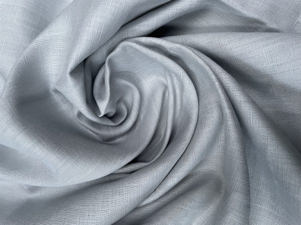 Pure Plain Soft Linen Fabric Material -  100% Linens for Home Decor, Curtains, Clothes - 140cm wide - Plain Silver Grey - Image 2