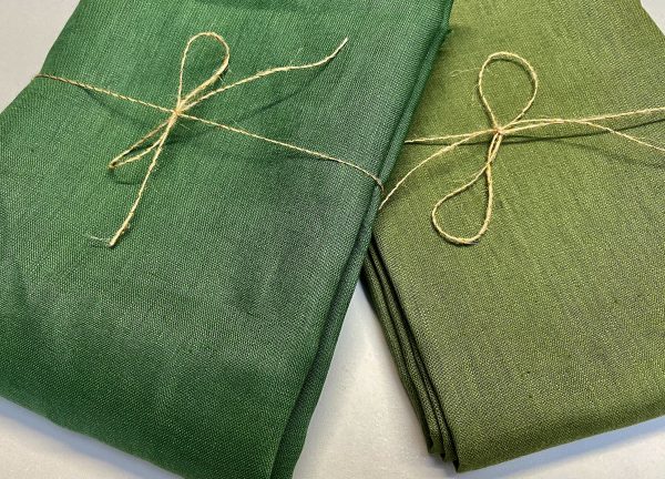 Pure Plain Soft Linen Fabric Material -  100% Linen for Home Decor, Curtains, Clothes - 140cm wide - Plain GREEN - Image 2