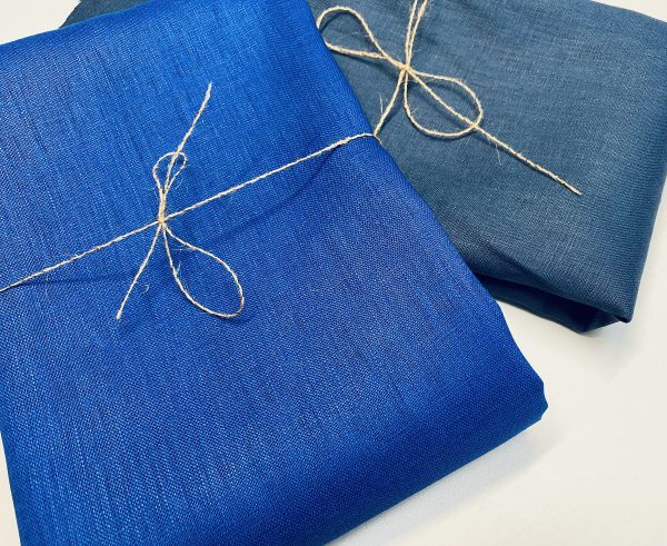 Pure Plain Soft Linen Fabric Material -  100% Linen for Home Decor, Curtains, Clothes - 140cm wide - Plain ROYAL BLUE - Image 2