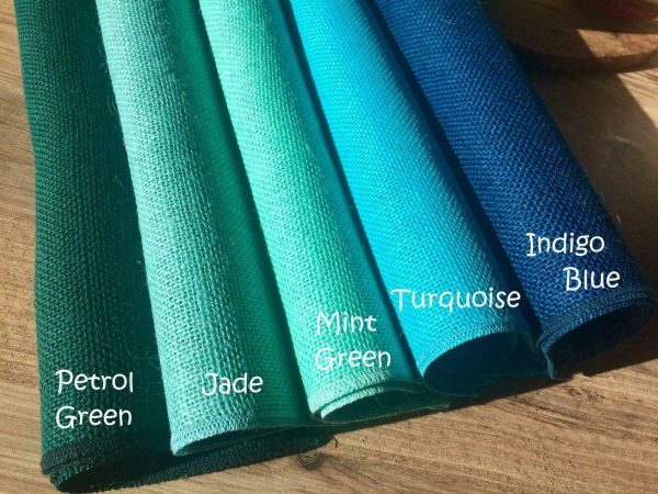 PETROL GREEN Rustic Burlap Jute Runners For Events, Weddings, Home - Jute Hessian Table Runner - 12'' or 30cm Wide - Image 4