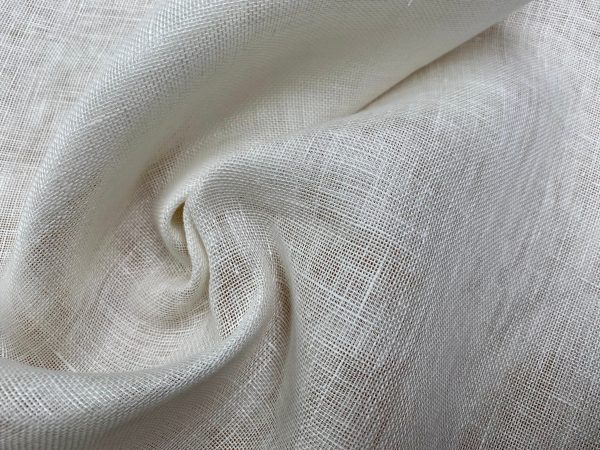 Extra Wide 100% Linen Fabric – Soft Linen Material for Home Decor, Curtains, Clothes – 118″/ 300cm wide – Plain CREAM