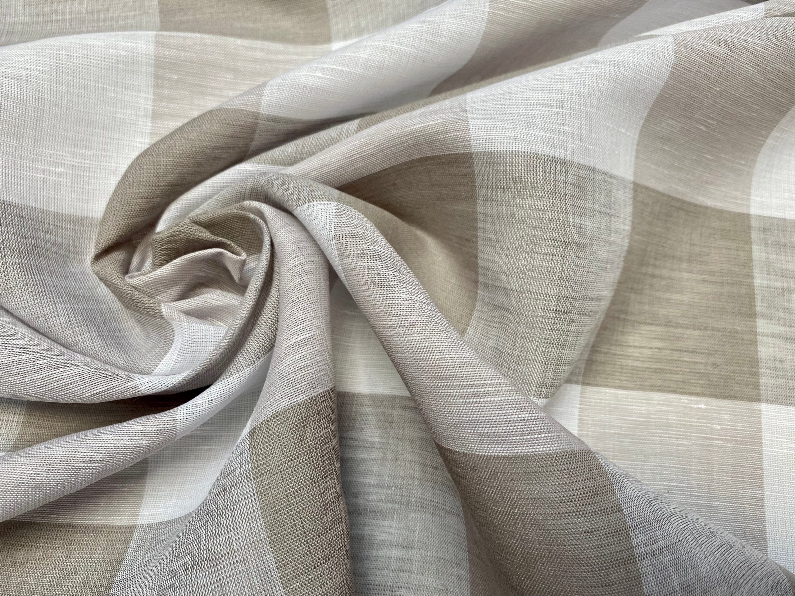 Grey Plaid Lightweight Fabric Sample